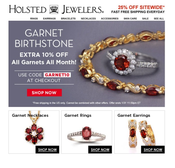 Extra 10% Off Gorgeous Garnet Birthstone All Month Long.Code: GARNET10 at checkout. Plus Free Shipping Sitewide!*
