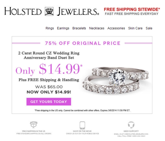 Super Deal | $14.99 CZ Wedding Ring Set plus Free Shipping.* Limited Time Only. Get Yours Now!*
