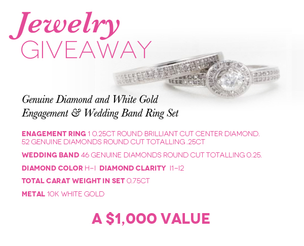 Are You the LUCKY 7?! Or your dear family & friends?  ★ Enter to WIN ★ A Genuine Diamond & White Gold Engagement & Wedding Band Ring Set! (Size 07, a $1,000 value.)